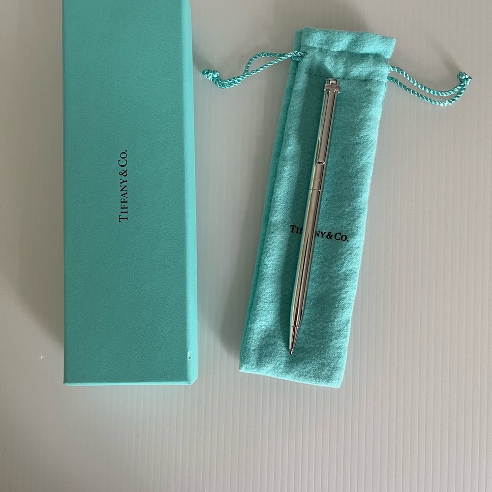 Tiffany & Co. Silver Pen with Turquoise Pouch